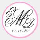 Recherche de noir rose autocollants Monogrammé