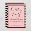 Recherche de rayures roses invitations Girly