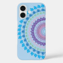Recherche de mandala coloré iphone coques Bleu