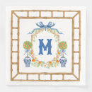 Recherche de orange bleue serviettes Monogramme