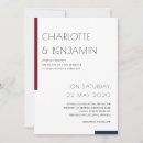 Recherche de bordeaux et bleu marine mariage invitations Moderne