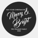 Recherche de noël étiquette autocollants Joyeux et lumineux