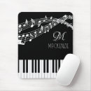 Recherche de notes musique tapis souris Blanc noir
