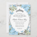 Recherche de bleu royal et gris argenté invitations Quinceañera