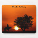 Recherche de cheval occidental tapis souris Coucher de soleil