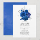 Recherche de argenté baptême invitations Bleu