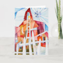 Recherche de moulins vent vœux cartes Aquarelle