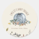 Recherche de citrouille bleu autocollants Baby shower garçon