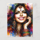 Recherche de femme indienne cartes postales Coloré