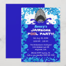Recherche de shark pool party invitations Bleu