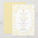 Recherche de jaune baptême invitations Élégant