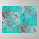 Recherche de bleu turquoise abstraite moderne posters Plage