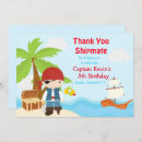 Recherche de pirate remerciements cartes Fête d'anniversaire