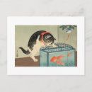 Recherche de poissons de chat cartes postales Japon