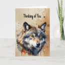 Recherche de peinture animale vœux cartes Loup