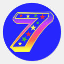 Recherche de numéro 7 autocollants Coloré