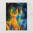 Recherche de chat abstrait cartes postales Moderne