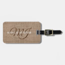 Recherche de toile de jute bagages étiquettes Monogramme
