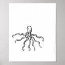 Recherche de poulpe noir et blanc posters Nautique