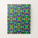 Recherche de motif psychédélique puzzles Vert