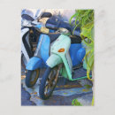 Recherche de scooters cartes postales Bleu