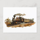 Recherche de train vapeur cartes postales Vintage