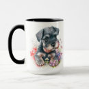 Recherche de schnauzer standard tasses Fleurs