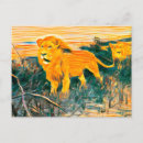 Recherche de peinture de lion cartes postales Animaux