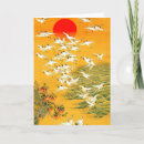 Recherche de grues japonaises vœux cartes Vintage