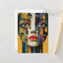 Recherche de visage coloré cartes postales Unique