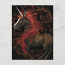 Recherche de licorne rouge cartes postales Mignon