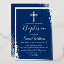 Recherche de bleu et argent invitations Croix d'argent