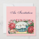 Recherche de cygne vintage invitations Rose