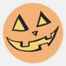 Recherche de visage citrouille halloween autocollants Orange