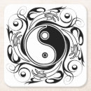 Recherche de symbole yin yang dessous de verres Équilibre