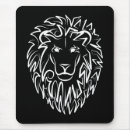 Recherche de lion noir tapis souris Noir et blanc
