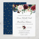 Recherche de bordeaux et bleu marine mariage invitations Aquarelle