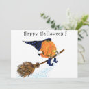 Recherche de sorcière sur le balai invitations Citrouille