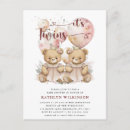 Recherche de nounours baby shower fille invitations Rose