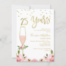 Recherche de anniversaire 25 cartes invitations Rose