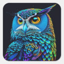 Recherche de hiboux colorés autocollants Oiseaux