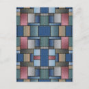 Recherche de motif patchwork cartes postales Bleu