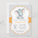 Recherche de orange gris invitations Éléphant