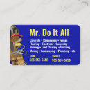 Recherche de travailleur de la construction cartes visite Marteau