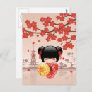 Recherche de kokeshi japonais cartes postales Mignon