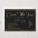 Recherche de or et noir anniversaire invitations Parti