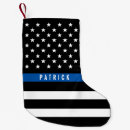 Recherche de policiers chaussette de noël Ligne bleue mince