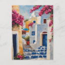 Recherche de santorini grèce cartes postales Bougainvilliers