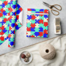 Zoek naar puzzel cadeaupapier Blauw