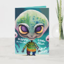 Recherche de aliens verts vœux cartes Coloré